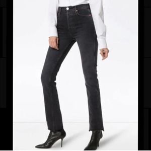 Redone Double Needle Black Jeans